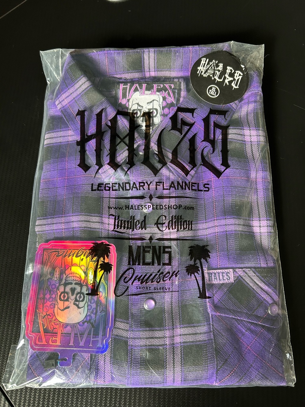 Hales short sleeve cruiser Purple Plaid Flannel Shirt - Men's Limited Edition